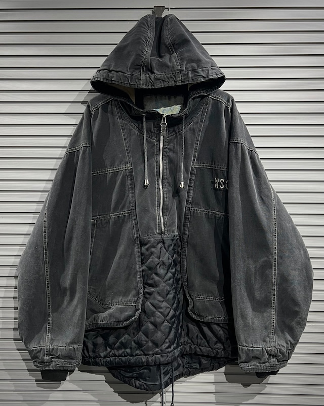 【X VINTAGE】Duck × Quilting Switching Half Zip Pullover Jacket