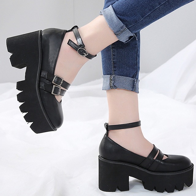 即納アイテム 厚底 マフィンシューズ  プラットフォーム ヒール8cm つま先高4.5cm