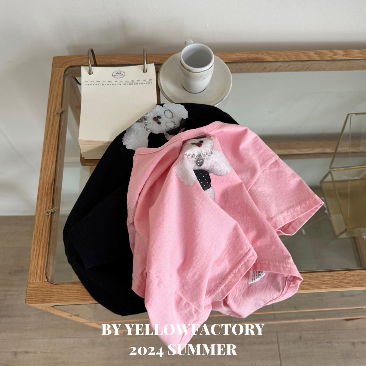 【 yellow factory】クマドールTシャツ 80〜120cm ピンク 240530 - 4