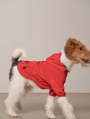 HOODED SHELL JACKET RED