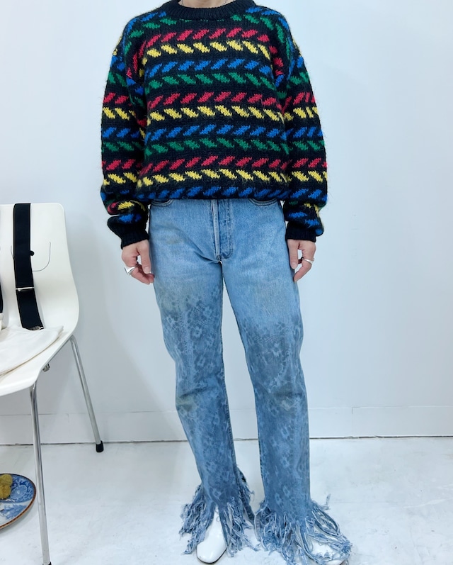 90s mohair geometric sweater