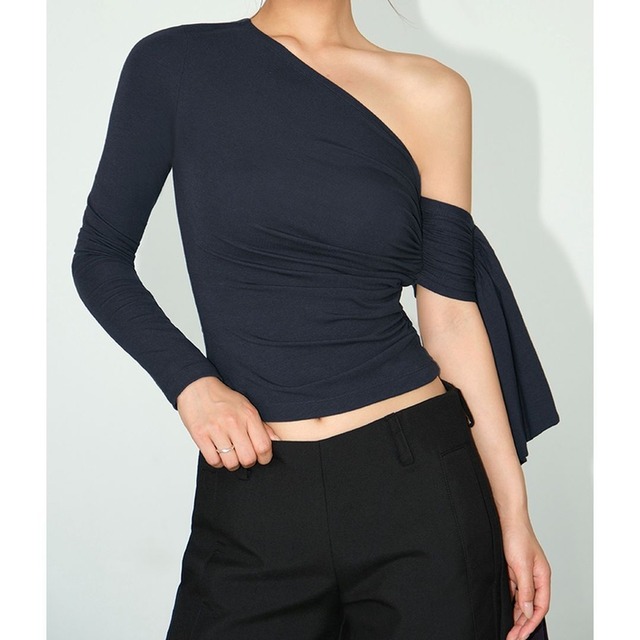 One Shoulder Skinny Pullover 124384