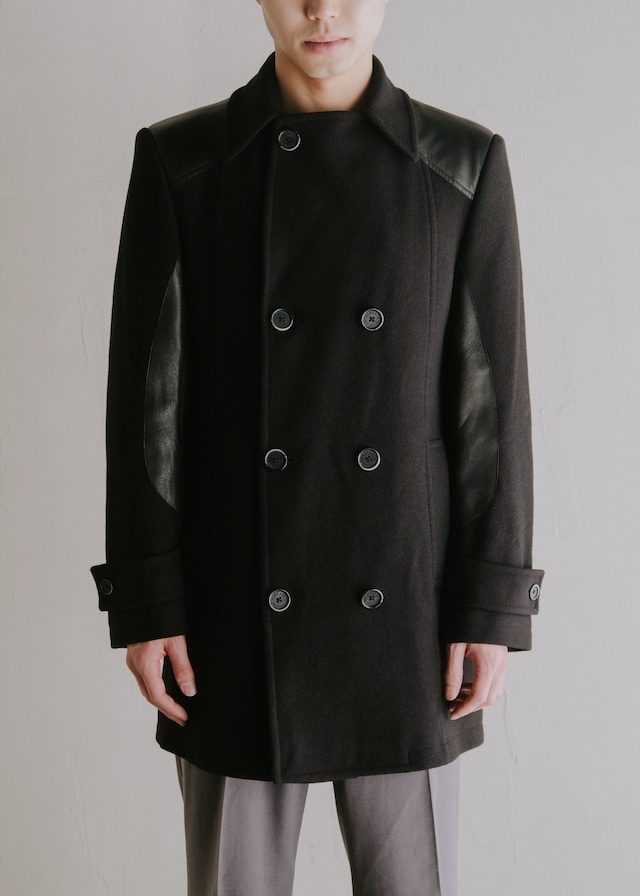 VERSACE Collection 14AW leather patchworks short coat