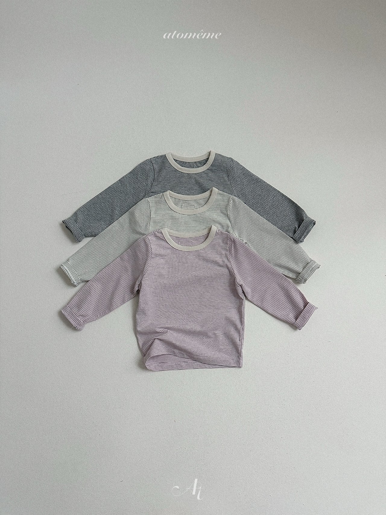 送料無料【予約】/ モエンストライプTシャツ / atomeme