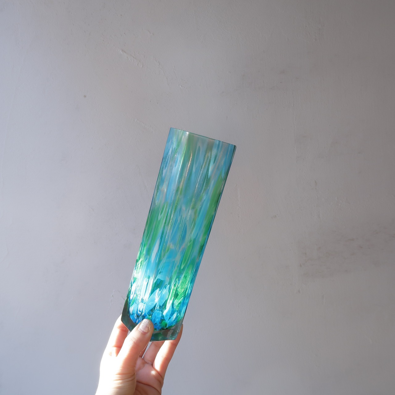 マーブルガラスの花瓶