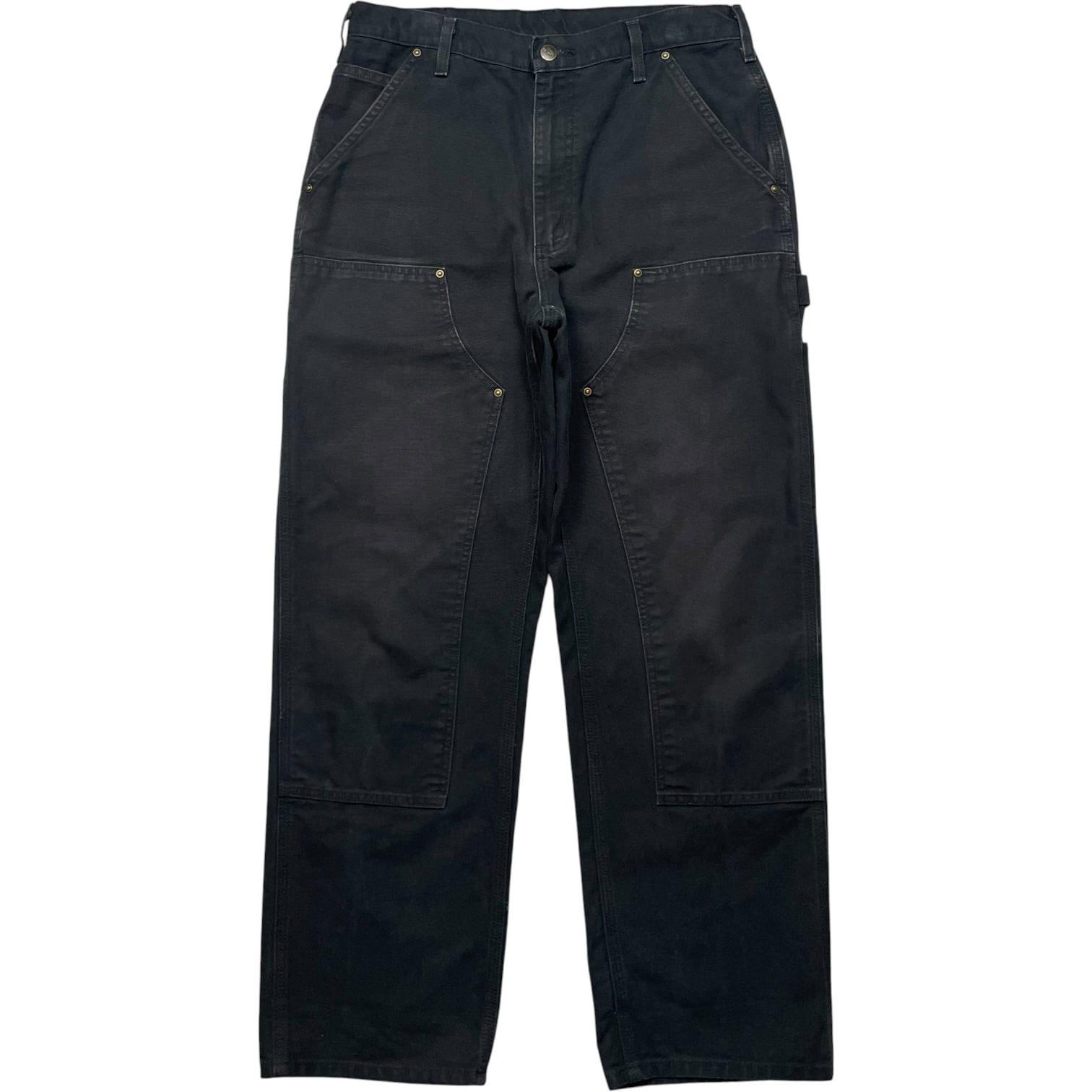 《実寸W32L30》Carhartt カーハート ダブルニー ワークパンツ ペインターパンツ フェード ブラック no.10219