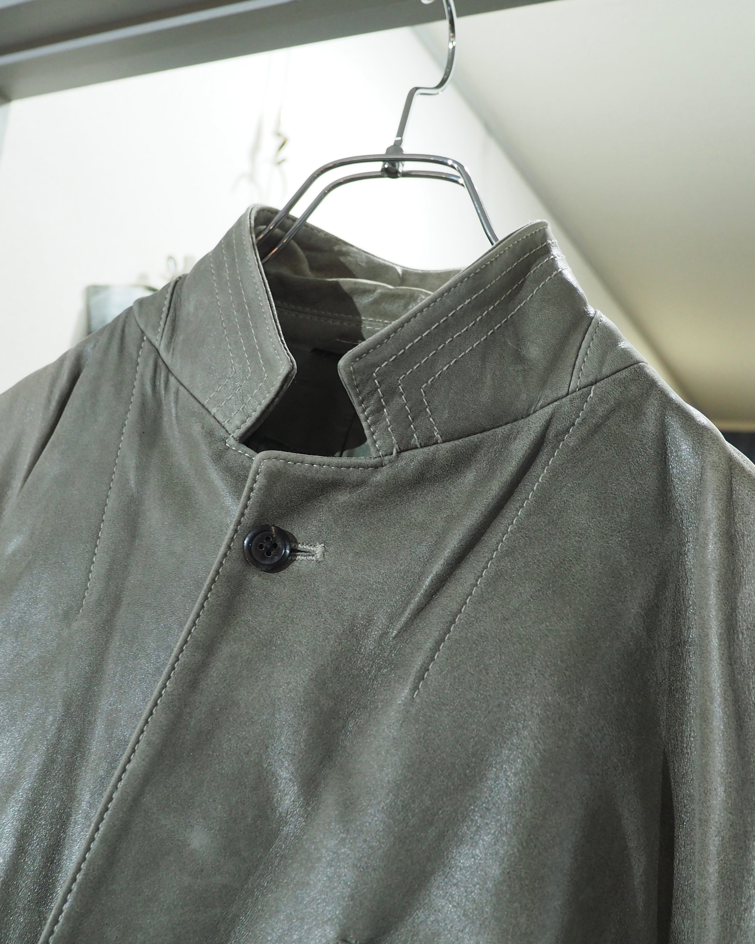 " Allegri " Beautiful Decadent Greige Color Vintage Sheep Leather Tailored Jacket