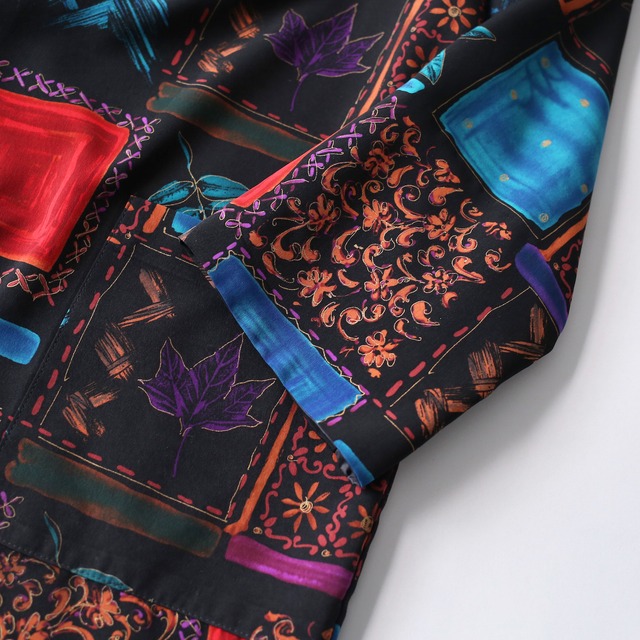 square art pattern super big easy tailored jacket