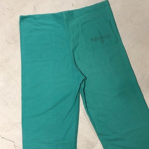 1980s HOSPITAL COTTON EASY PANT "EMERALD" "STENCIL"