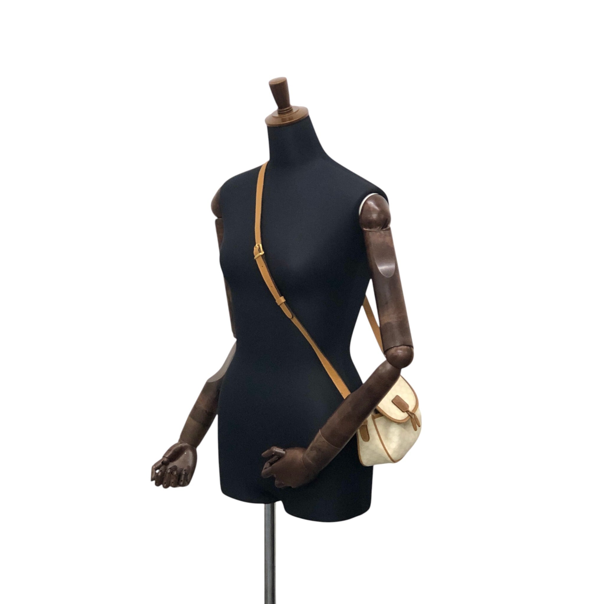 CELINE セリーヌ マカダム ショルダーバッグ ホワイト ブラゾン型押し