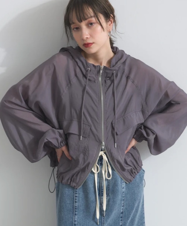 ナンバーミーTOKYO" SHEER W ZIP BLUSON"CHARCOAL