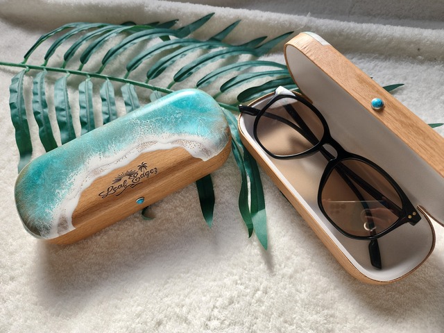 443.オーシャンレジンアート メガネ、サングラスケース