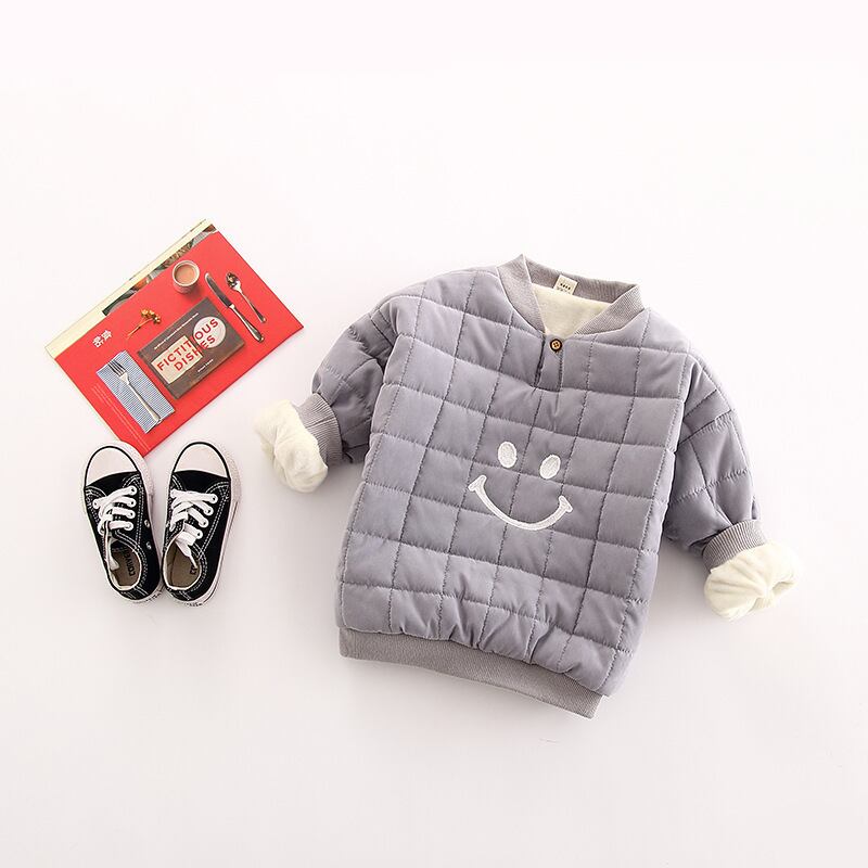 キッズセーター カジュアル Oネック フリース グレー