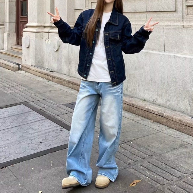 ボヘミアンボタンヴィンテージライクデニムジャケット 1col   R01934