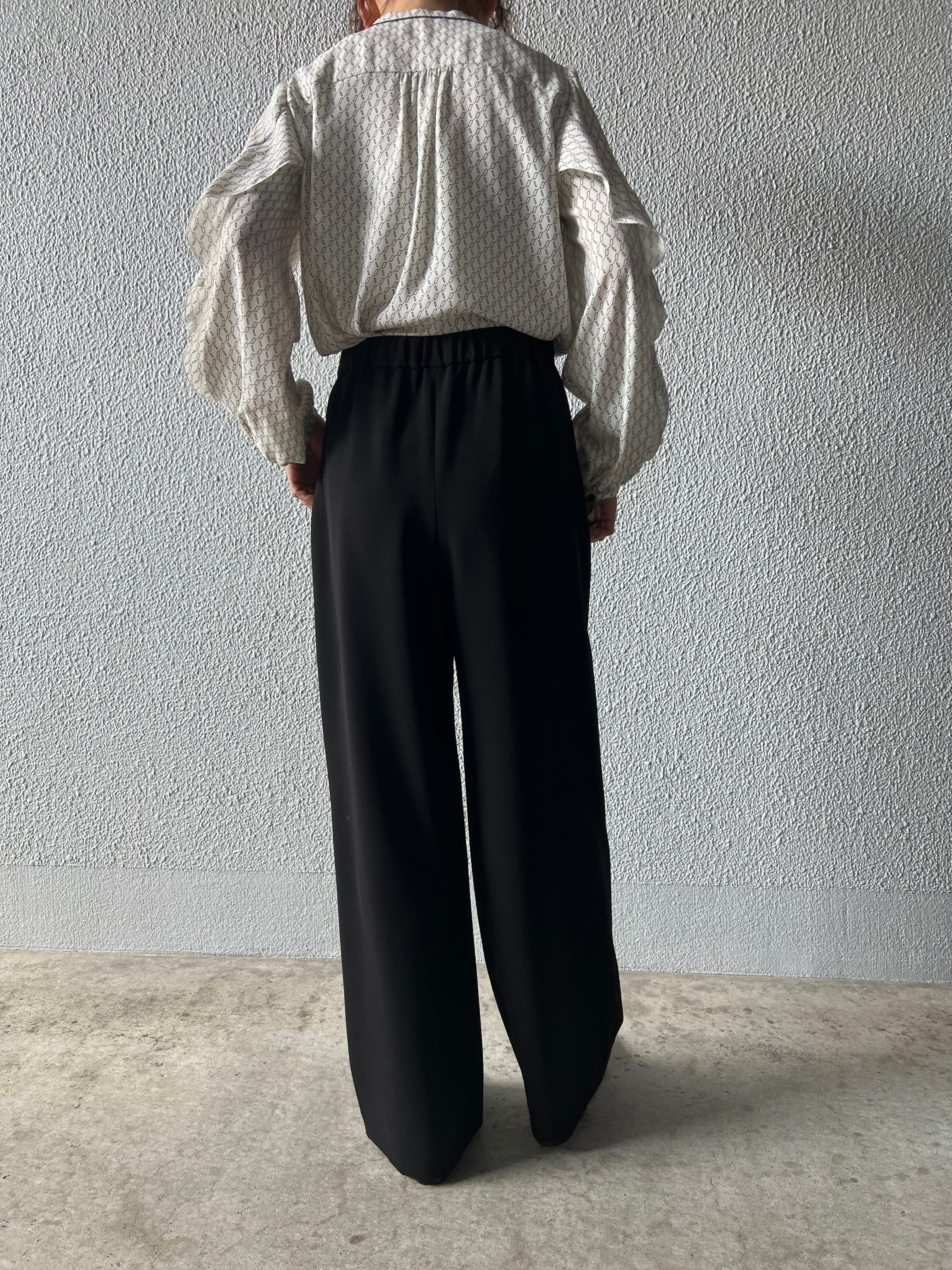 【PASSIONE】タック入りジョーゼットワイドパンツ 536610