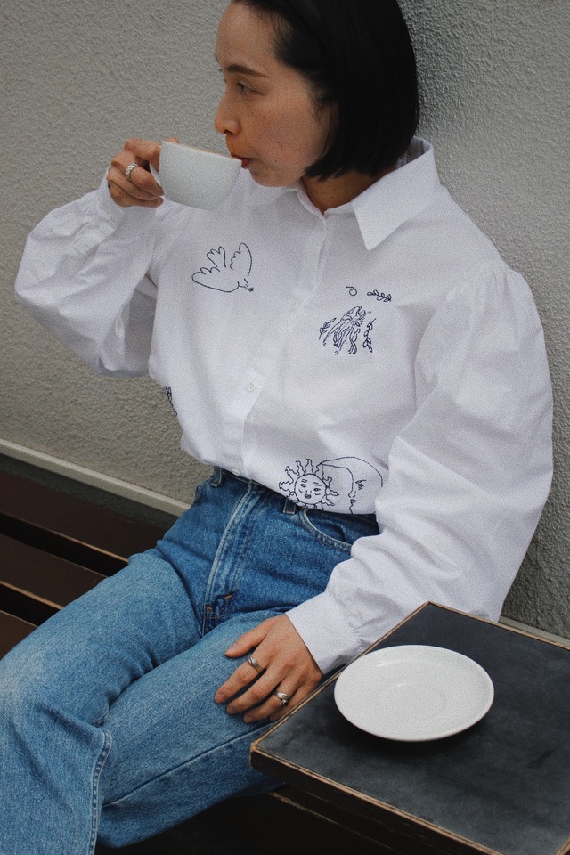 【SLOW HANDS】Embroidery on Puff Sleeves