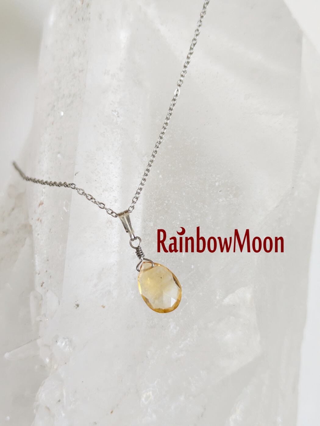 シトリン/涙型/ペンダントヘッド 11月誕生石】しずく型シトリンのペンダント PT013 | RainbowMoon