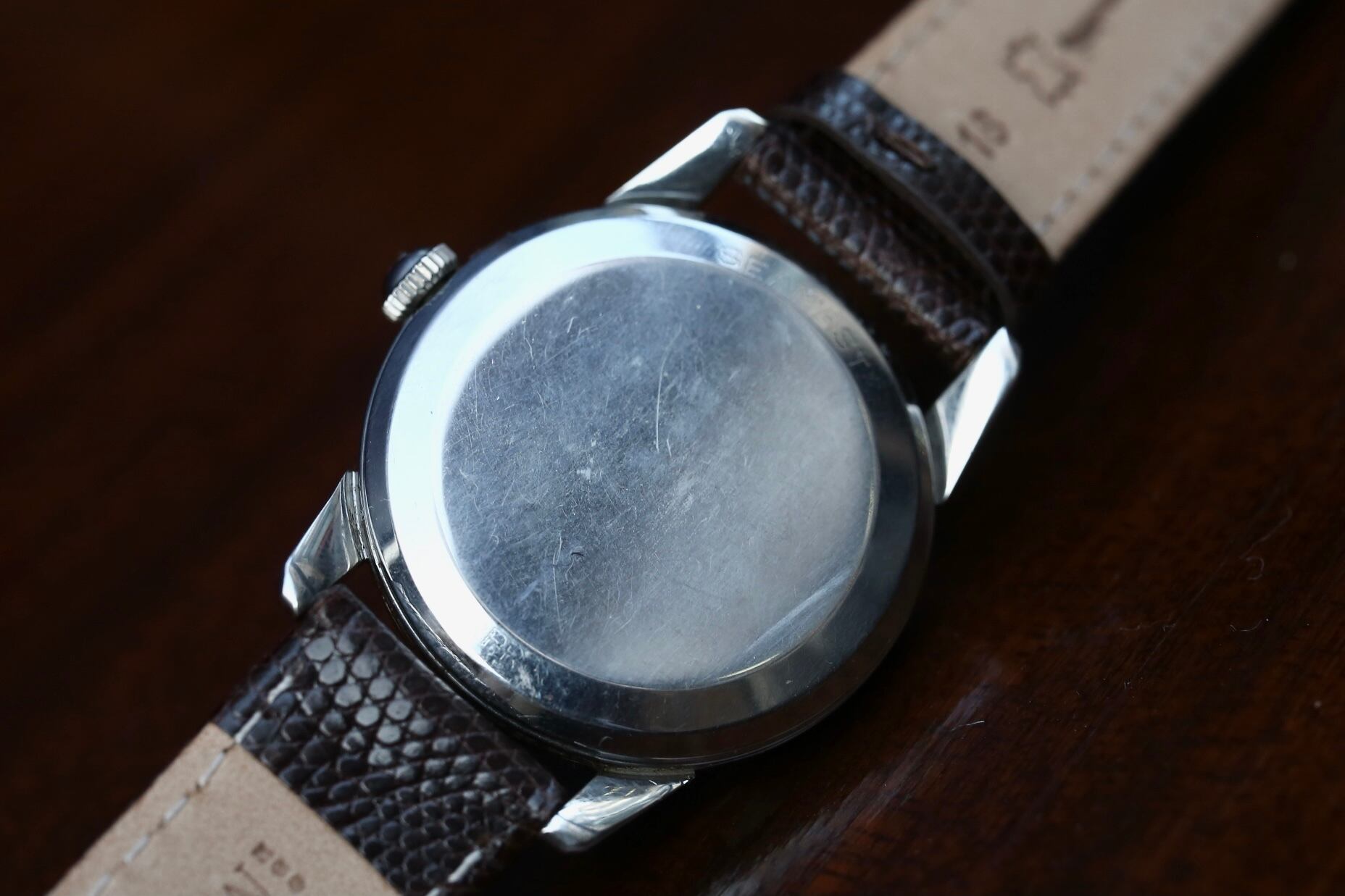 アメリカ　ビンテージ　時計　白黒　時計 OMEGA】 1957 オメガ シーマスター 2トーンダイヤル 下がりS 手巻き式