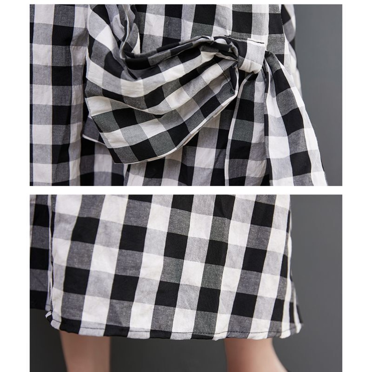 ギンガムチェック リボンディテール ワンピース  30080