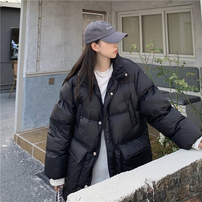 秋冬スモールミドル丈ウォームコットンコート2020ニュースタイルルーズ厚パンコートレディース クレセントシティ72060999204