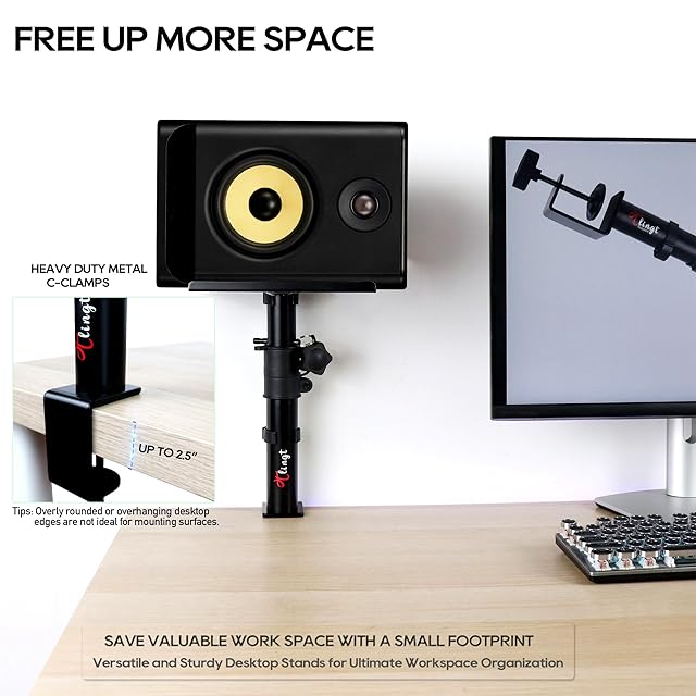Tlingtスピーカースタンド 卓上 小型 クランプ モニタースピーカー