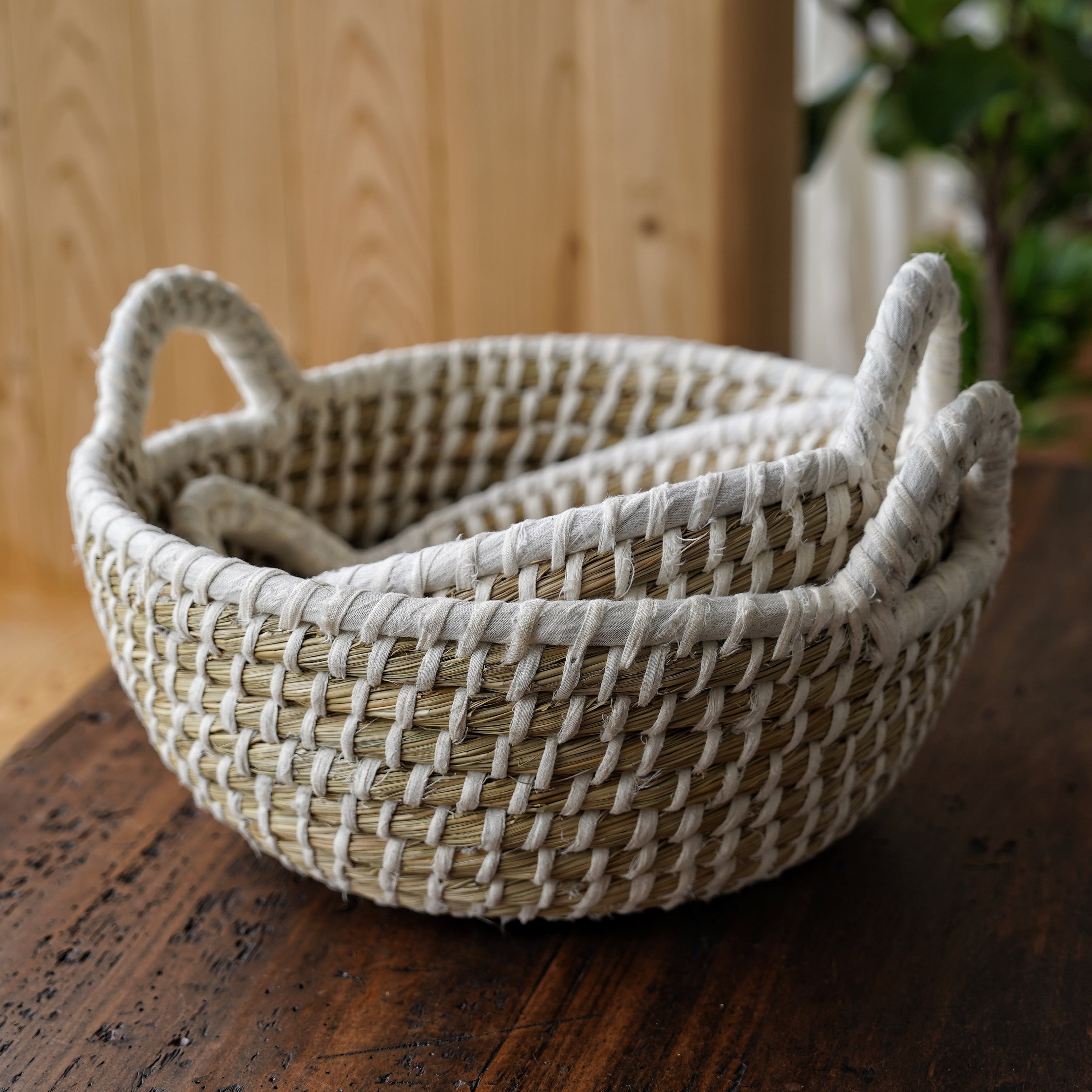 カイザのラウンドバスケット(2個セット)/People Tree