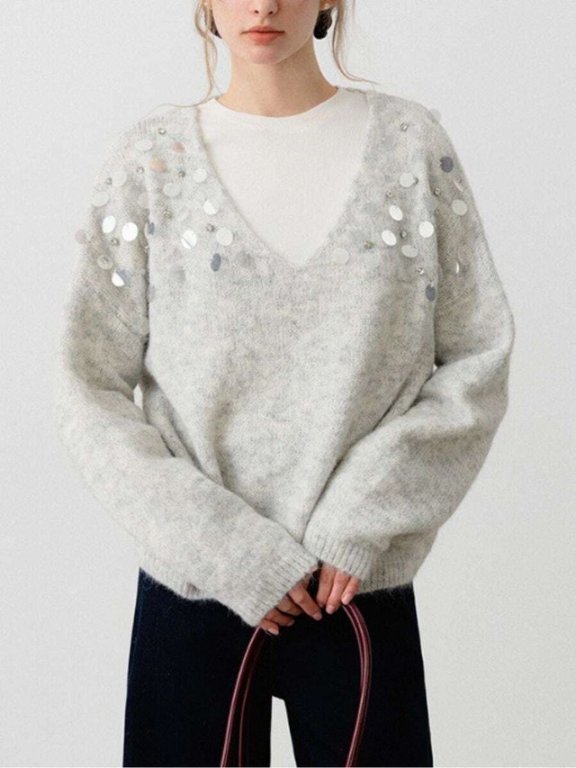 Sequin Embellished Knit Top