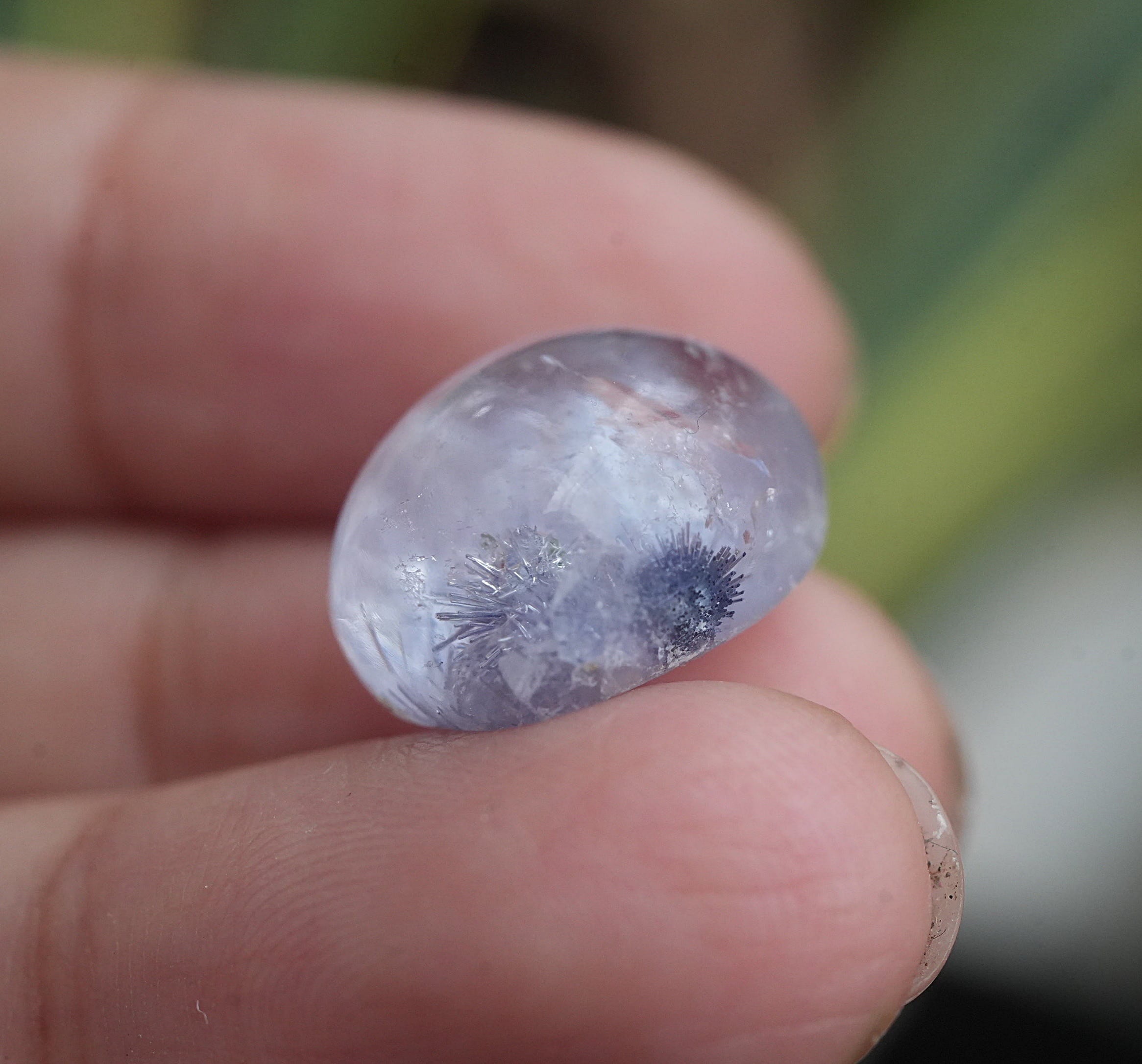 ルチルクォーツ ルース D レア 水晶ルチル花☆デュモルチェライトインクォーツ ルースs1515