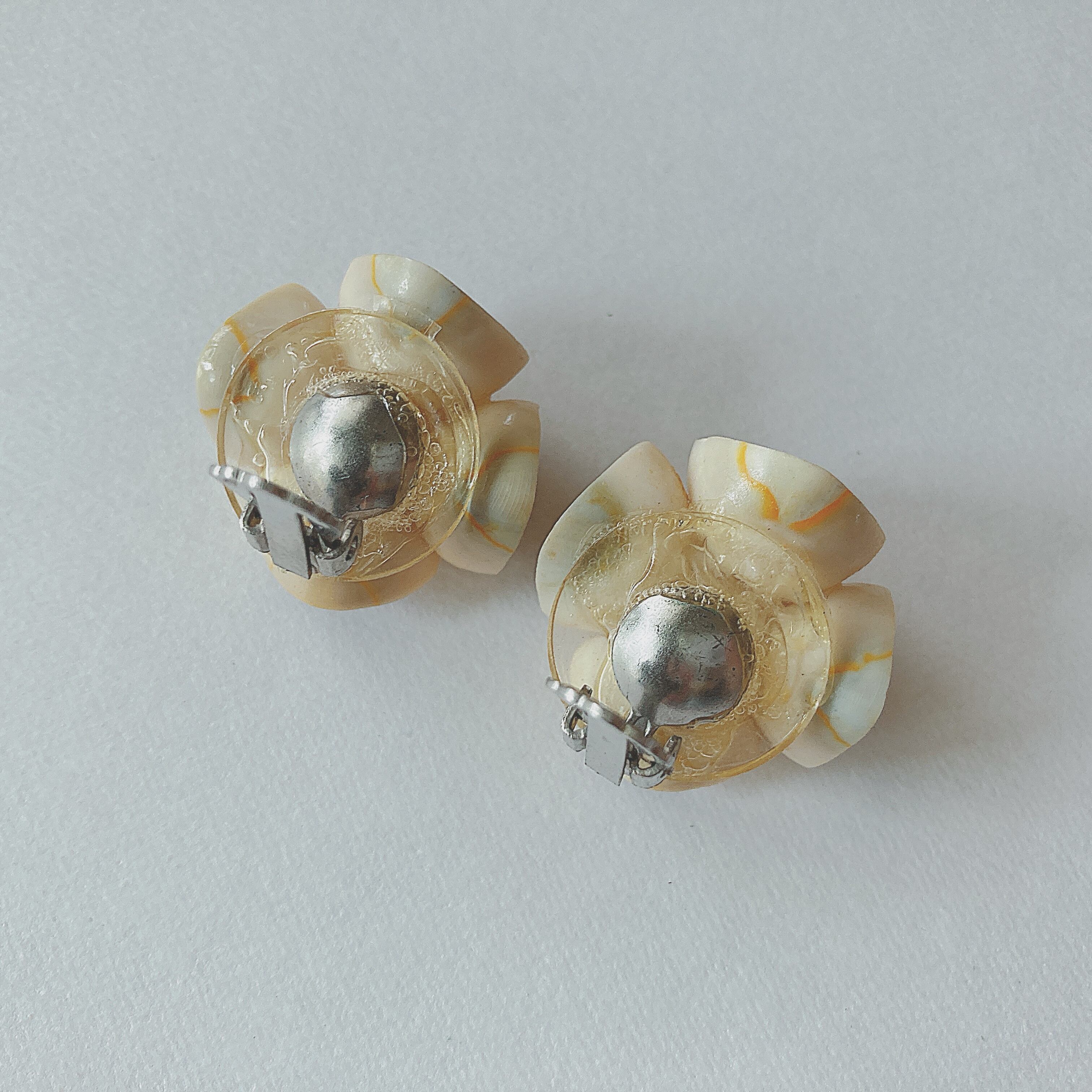 Vintage 50s seashell faux pearl earrings ヴィンテージ 50年代
