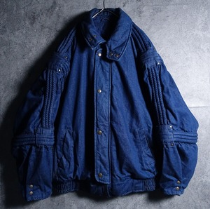 Studded Thick Ribbed Desgin Denim Blouson