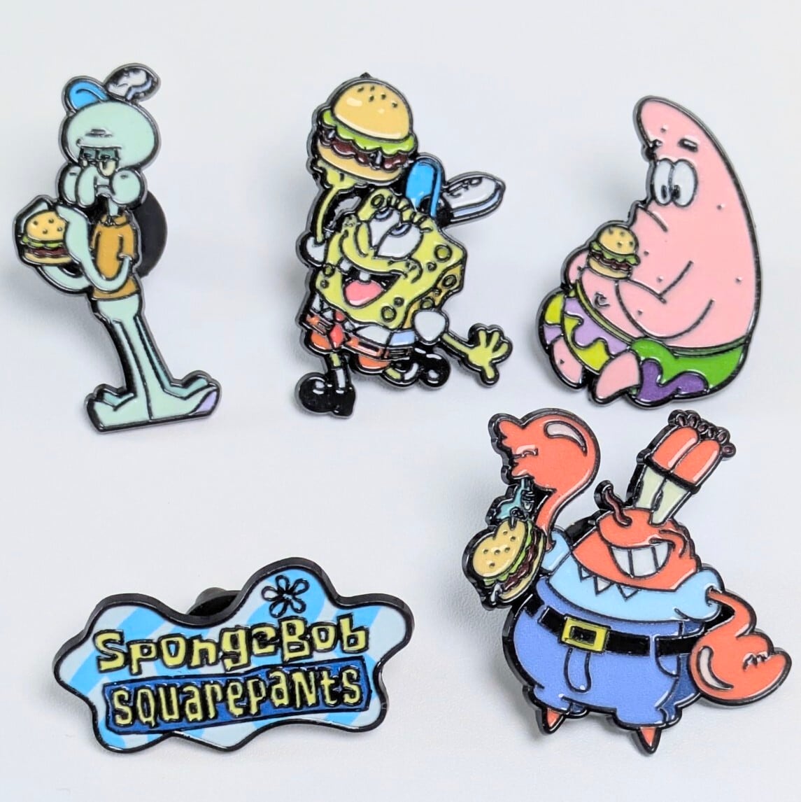 送料無料！ ★ピンズ PINS★ピンバッジ 【 SpongeBob SquarePants（スポンジボブ）】ピンズ 5Pセット / ピンバッジ / PINS〚アメリカン雑貨 アメトイ〛