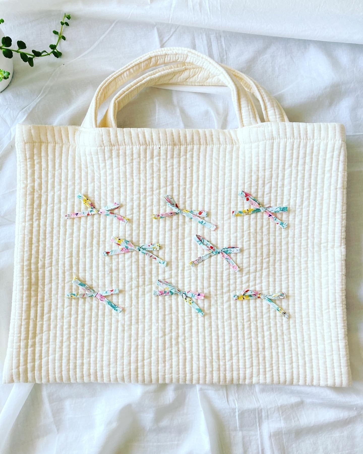 アロハ様 レッスンバッグ ハート キルト りぼん 刺繍生地 ランチョン