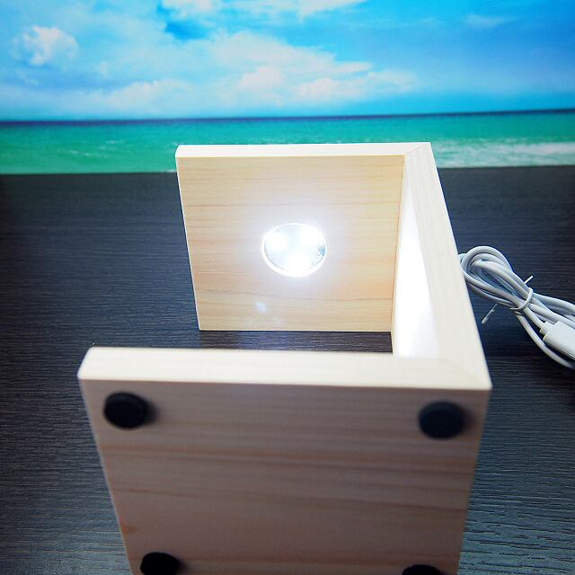 LED照明付き檜スタンド（苔テラリウム専用）ナチュラル | 工房・津軽moss