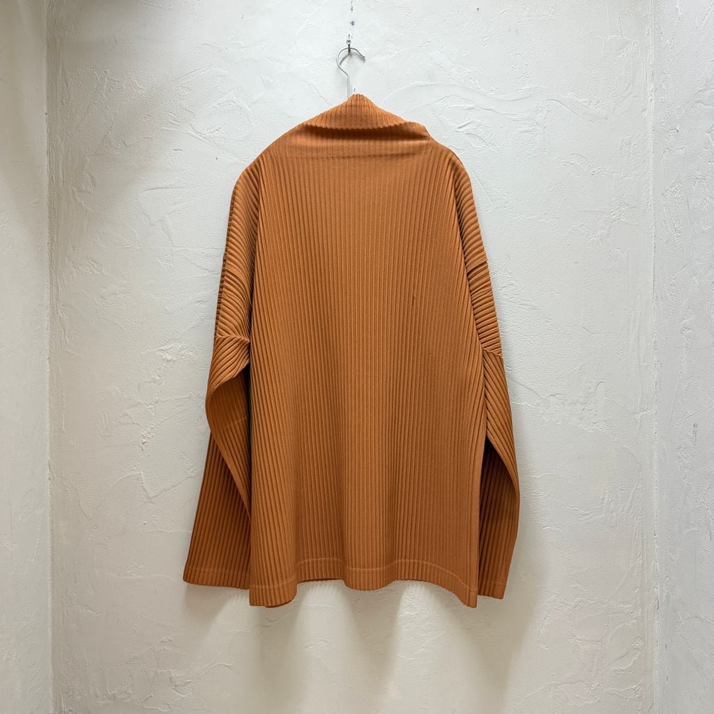 【美品】イッセイミヤケ 変形ベスト ブラウンオレンジ Lサイズ ポケット有 HOMME PLISSE ISSEY MIYAKE オムプリッセ イッセイミヤケ Mock neck