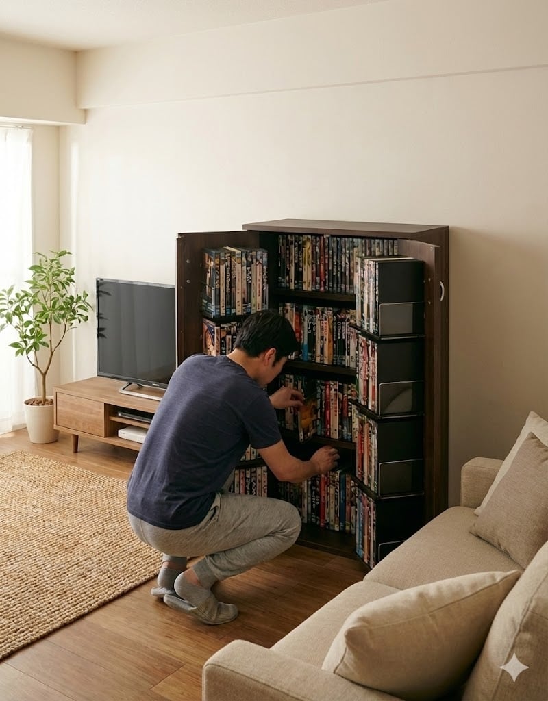 DVD Blu-ray　収納ラック 鍵付収納名人 CD・DVD・Blu-ray・コミック収納 鍵付 ラック 日本製