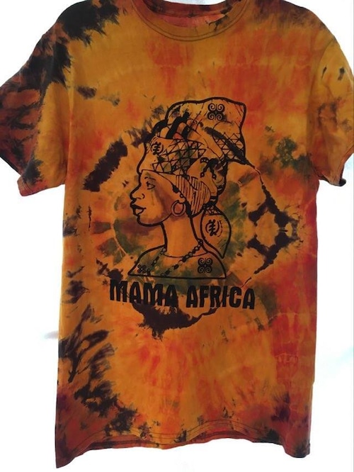 ガーナの手染めTシャツ【S】　MAMA AFRICA-⑤