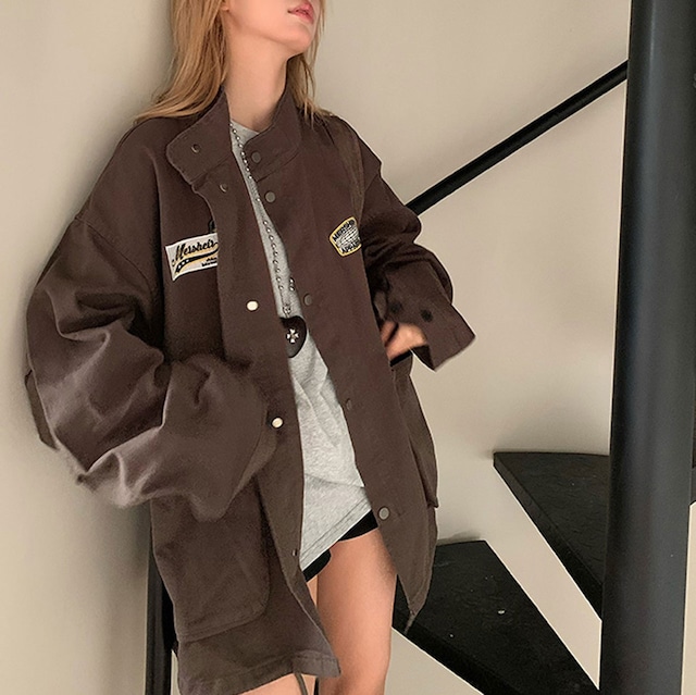 ワッペンデザインミリタリーブルゾン R00795