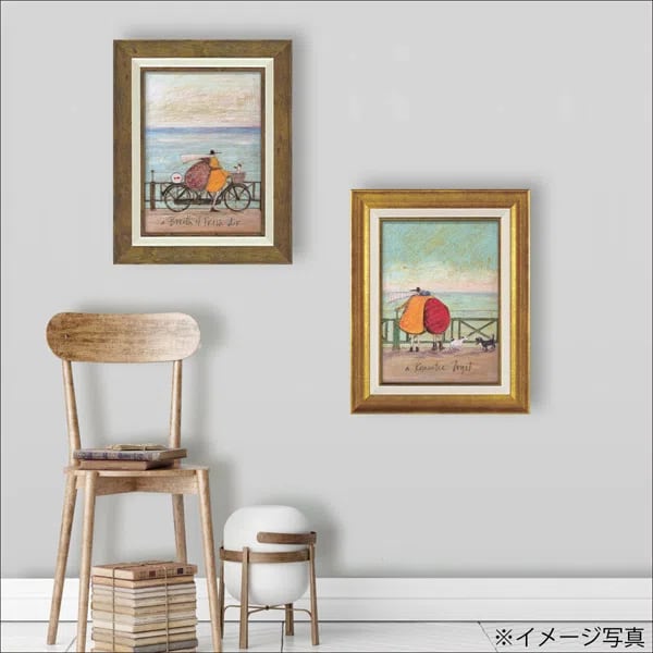 サムトフト「フレッシュエアーの浜辺」Sサイズ ゲル加工アート アートフレーム 絵画 インテリア