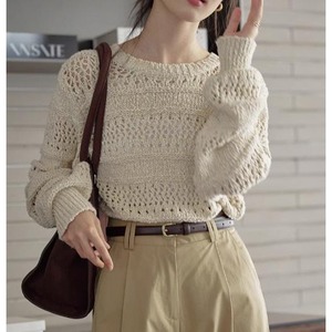 round neck openwork knit N30125