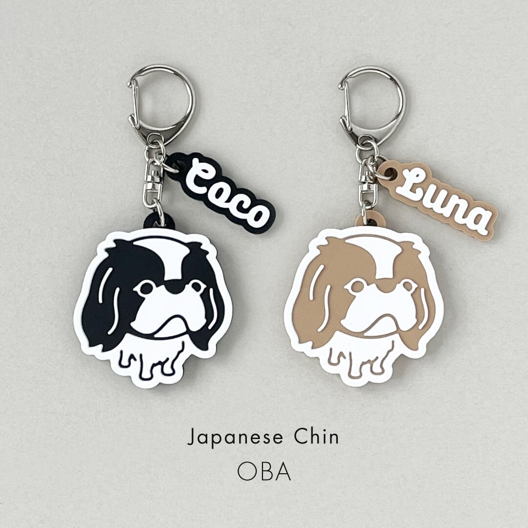 狆（ちん）／北欧フラワー DOG IN CAR イニシャル ステッカー