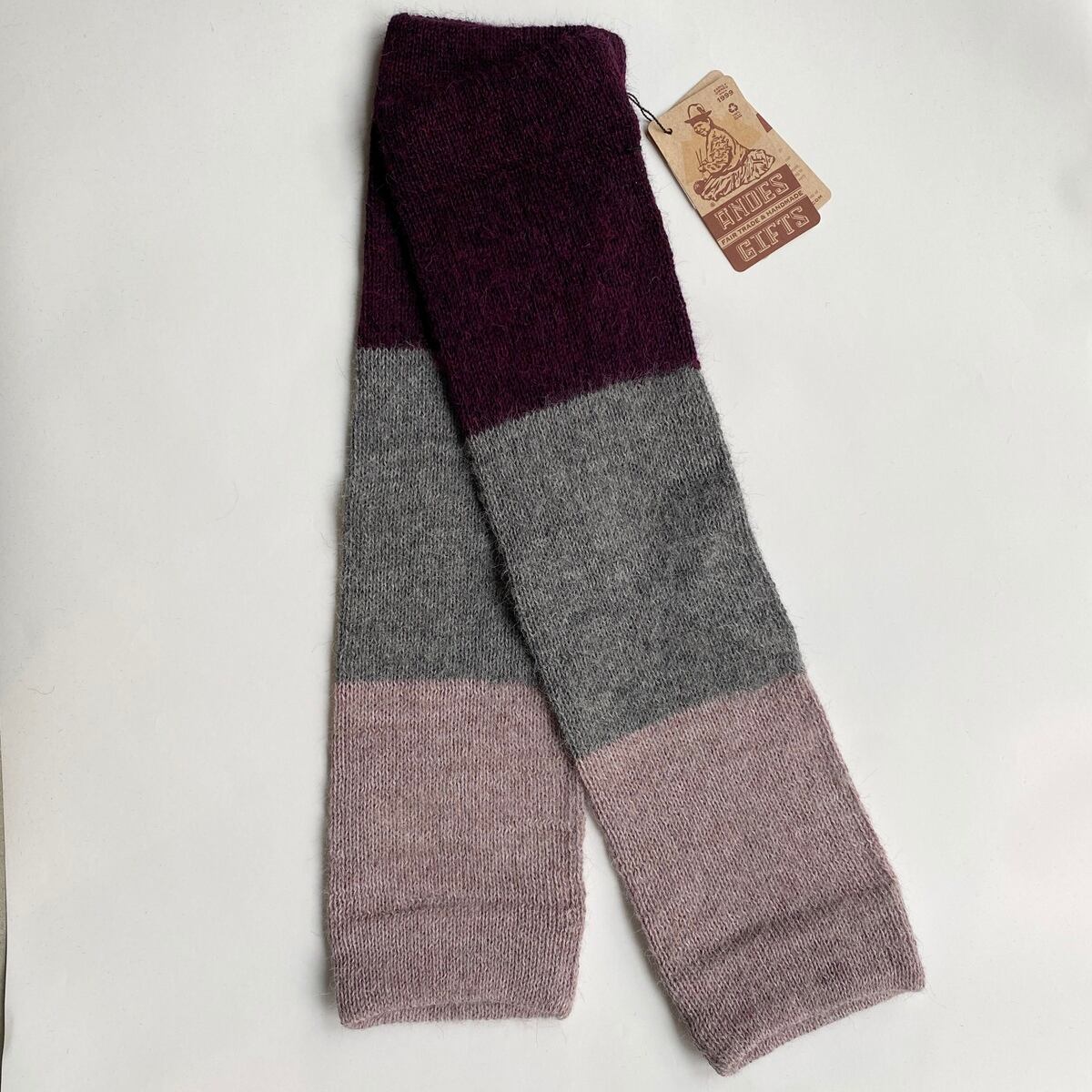 【ANDES GIFTS】アルパカ100% 手編みニット 3色レッグウォーマー