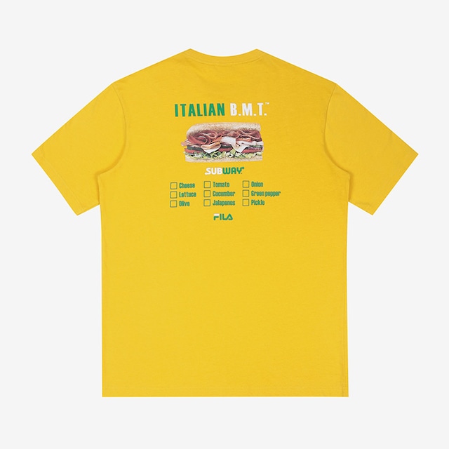 [FILA X SUBWAY] ITALIAN BMT T-shirts yellow 正規品 韓国 ブランド 半袖 T-シャツ