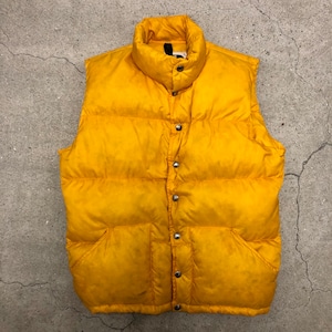 70～80s THE NORTH FACE/Down Vest/茶タグ/USA製/S/ダウンベスト/イエロー/ノースフェイス