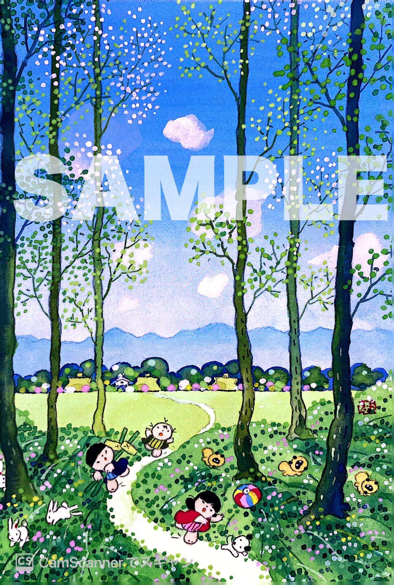 匿名配送】絵画 「日暮れ」アート 原画 A4サイズ額つき