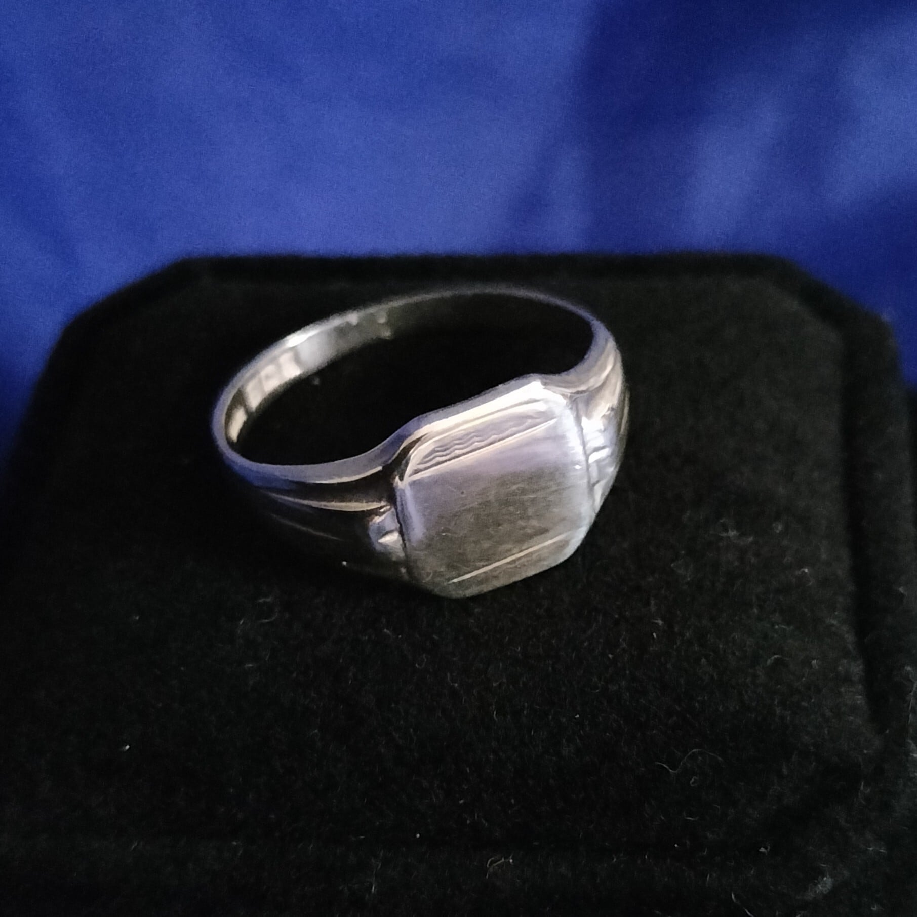 Vintage Sterling Silver Signet Ring UK 1965年
