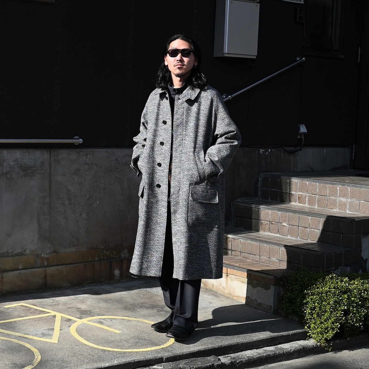 YASHIKI(ヤシキ)Sekkei mohair Cardiganコーディネート