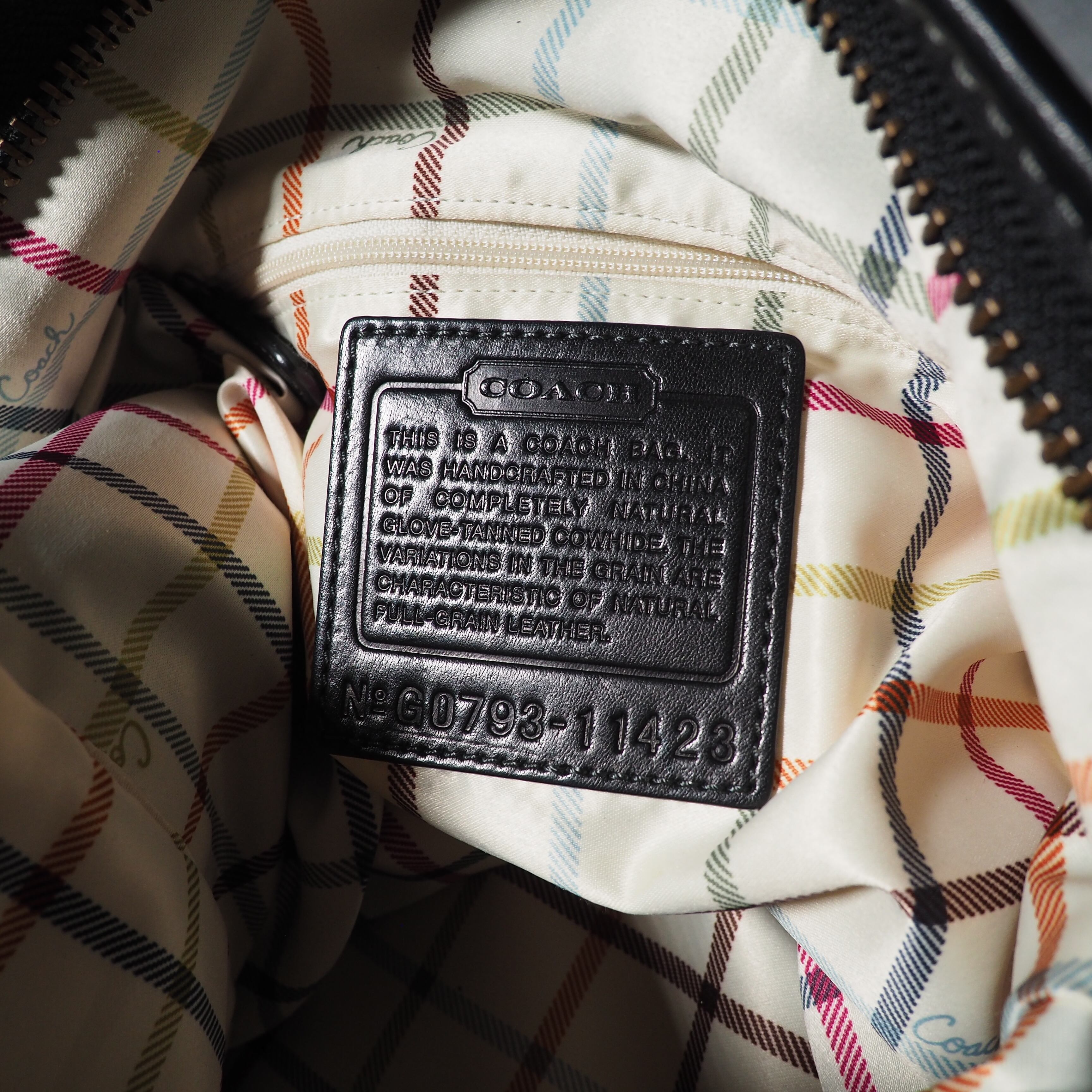 ” COACH ” Black leather 2ways hand shoulder Bag