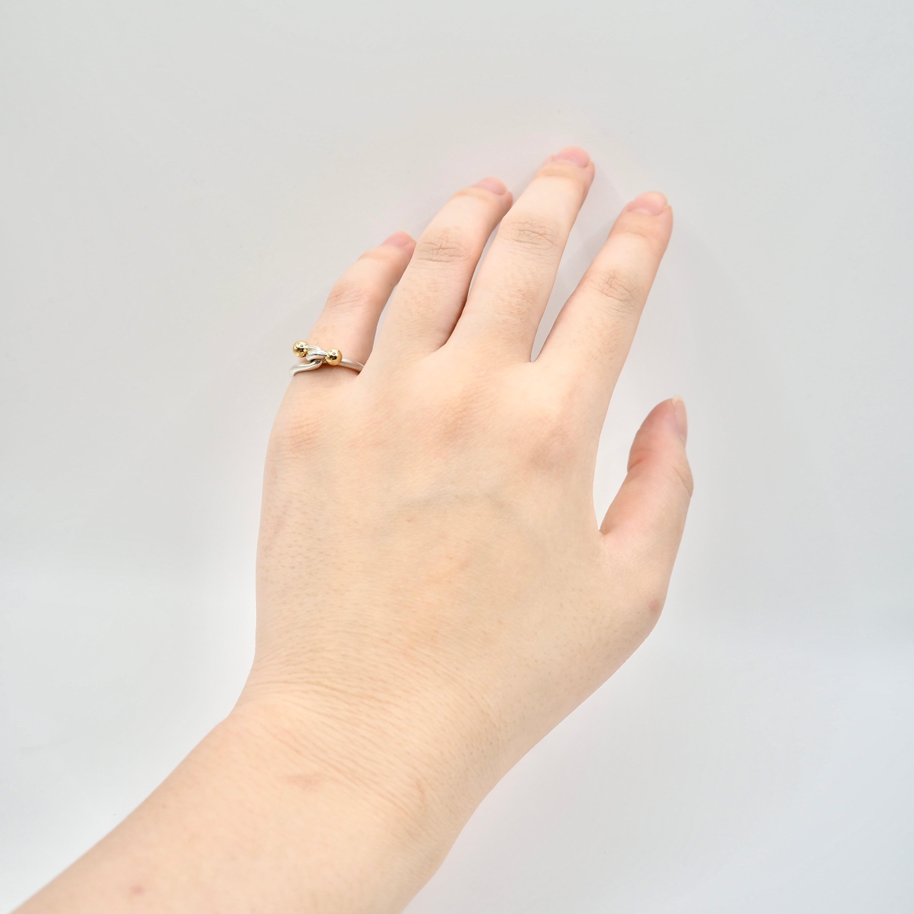 Tiffany&Co. 約7号 ラブノットリング シルバー925 K18 ティファニー