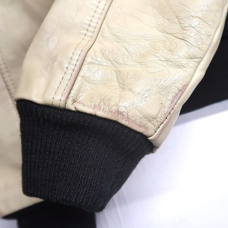 古着 FULL MOTION APPAREL ウール 袖レザー 切り替え スタジャン 刺繍 古着 FULL MOTION APPAREL ウール 袖レザー 切り替え スタジャン 刺繍