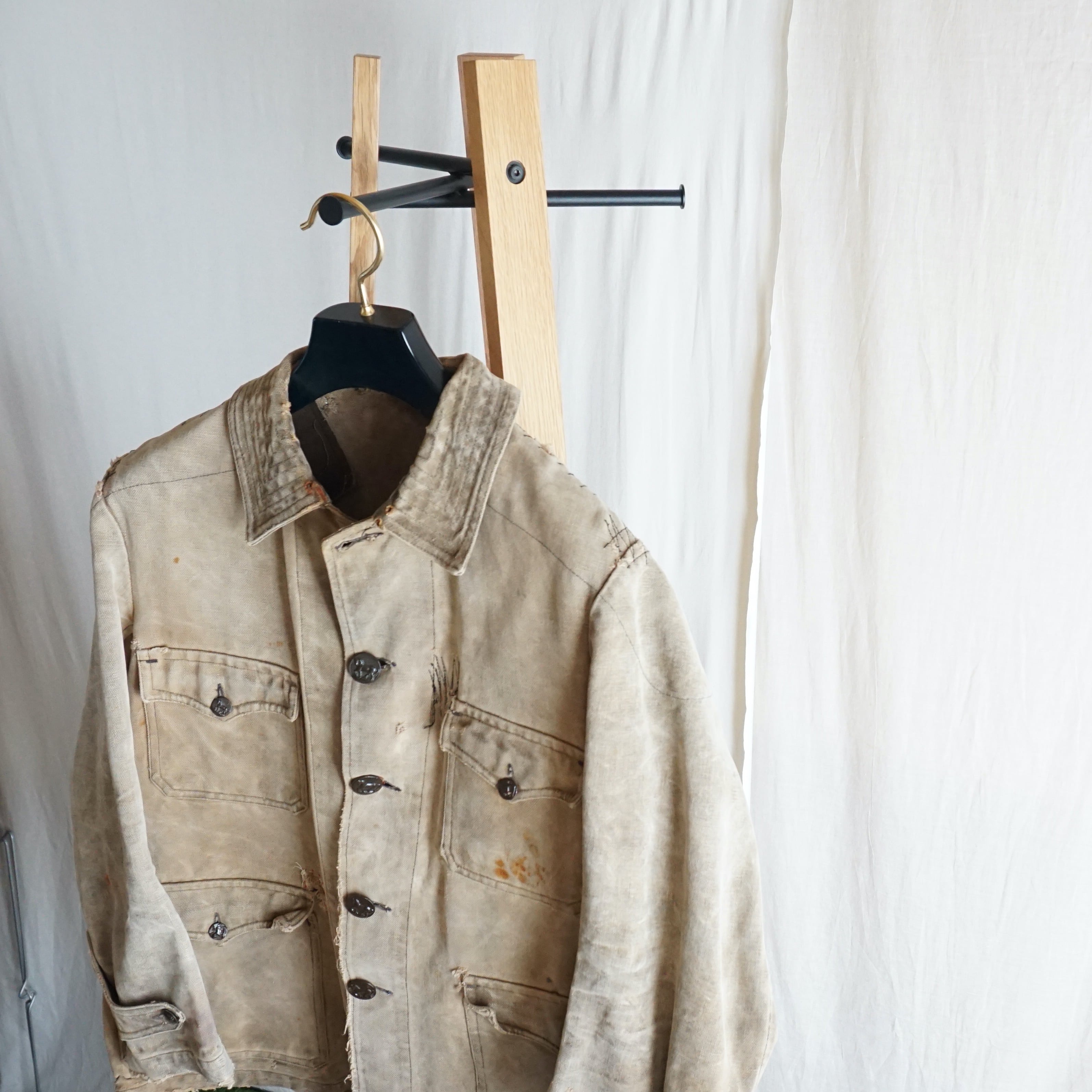 フランス ダック 動物ボタン ハンティングジャケット 40's France